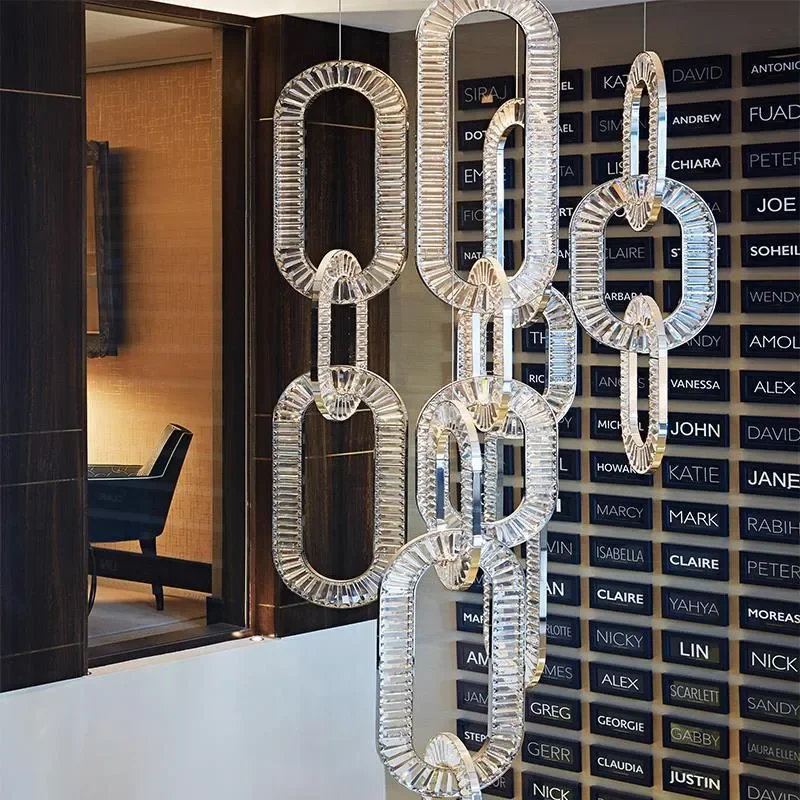 for Light Luxury Villa Stair Chandelier Model Room Rotating Staircase Art Lock Restaurant High End Cross Border Crystal