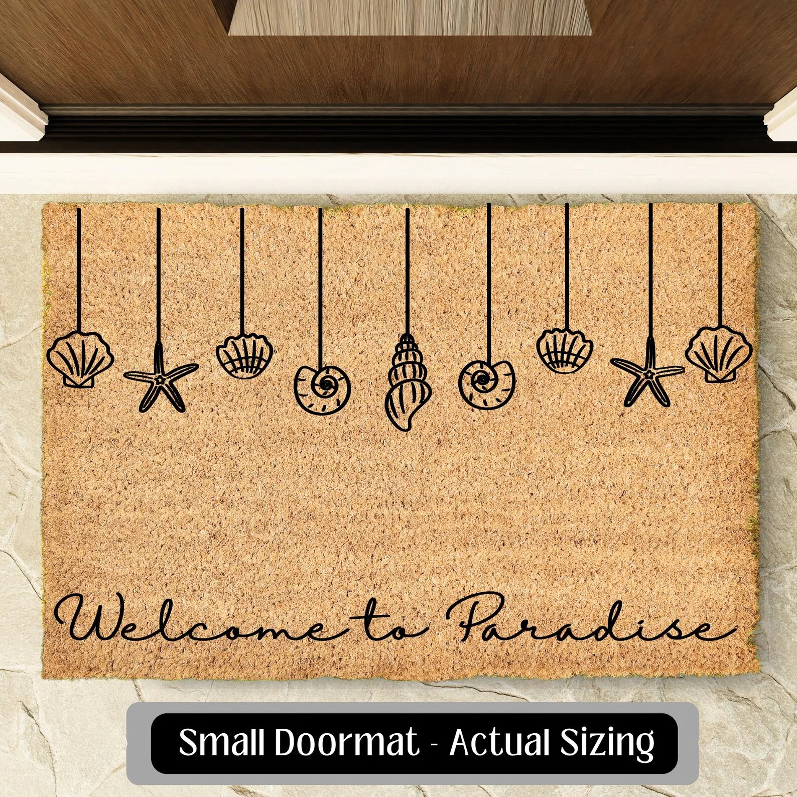 Customized Name Cute Shell Decor Doormat Beach House Personalized Gifts Anti-slip Ultra Absorbent Home Welcome Doormat rugs