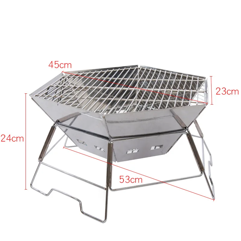 Mountainhiker Guest Hexagonal Fire Station Camping Portable Fire Grill