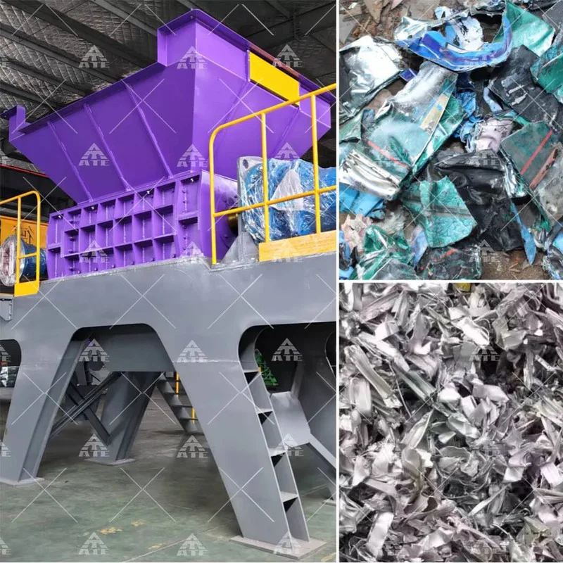 Triturador de sucata de aço de lata de folha de alumínio de lata, triturador de saco tecido de plástico de sucata de metal