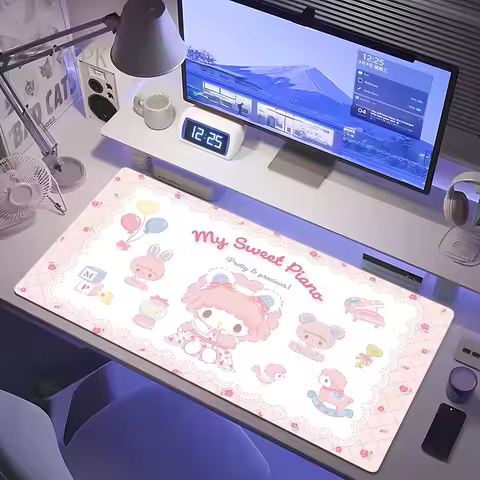 Pink My Melody Anime Mousepad Cartoon Cute Large Mouse Pad Keyboard Pc Accessories Deskmat Table Mat Gaming Cabinet Carpet