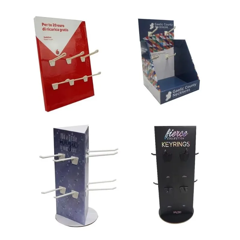 Rotatable cardboard hook display stand Pop-up counter display tray Desktop hook display with ex-factory price