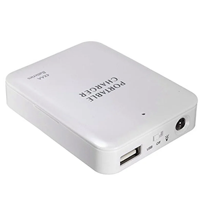 ABKP-6X USB Power Bank Зарядное устройство Внешняя упаковочная коробка для аккумулятора Зарядное устройство Аварийное зарядное устройство Зарядное устройство 4X AA Белый