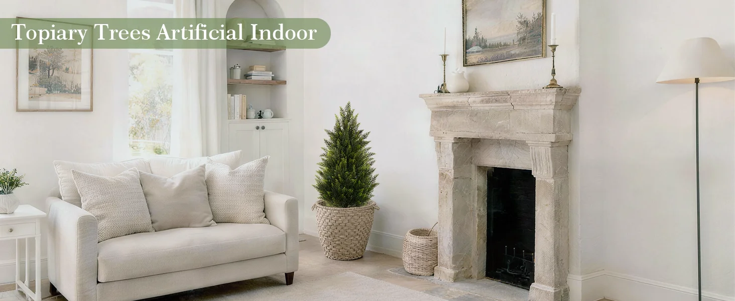 Indoor Faux Pine Shrubs Plants