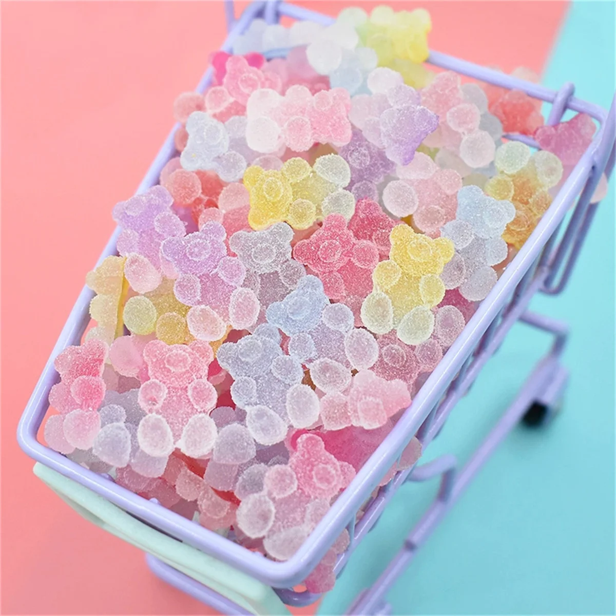 10pcs 3D Japanese Exquisite Bear Nail Art Charms Kawaii Solid Gradient Bear Jewelry Nail Rhinestone Decorations Accessories DIY