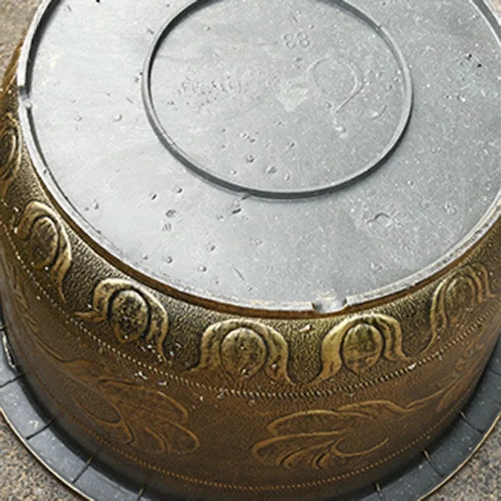 Resin Lotus Planter Pot Large 19cm Height Water Reservoir Planter 7.5L Capacity Copper Bronze Retro Flower Pot Outdoor Use