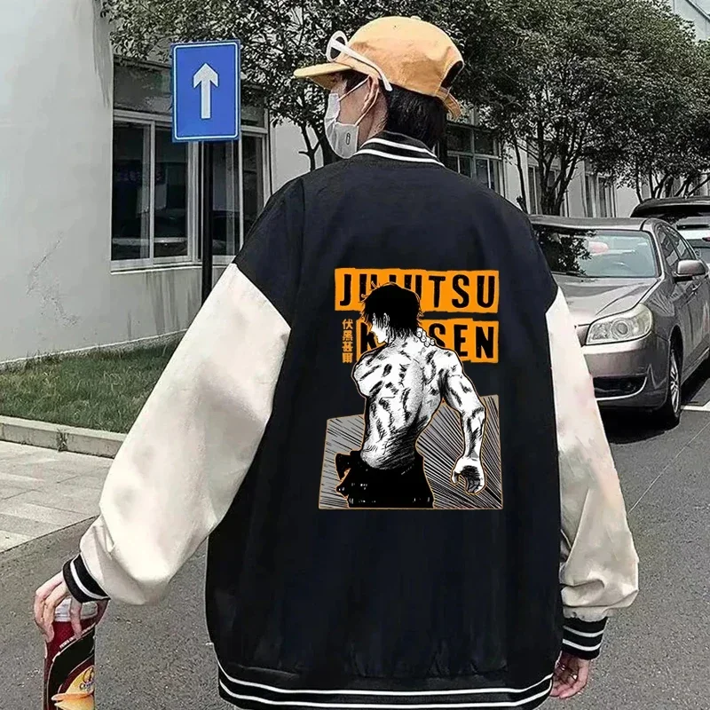 Fushigurtoji-Chaqueta de béisbol con estampado para hombre y mujer, jersey de manga larga con personalidad, estilo hip hop, para exteriores, novedad