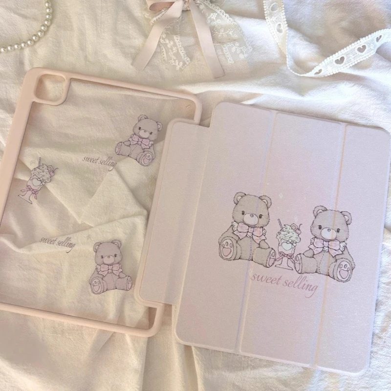 

Чехол Pink Bear для iPad 11th 10.2 9. 8. 7. 9.7 5. 6. Чехлы Funda для iPad Air 11 2025 Air 4/5 10.9 2024 Pro 11 Cover