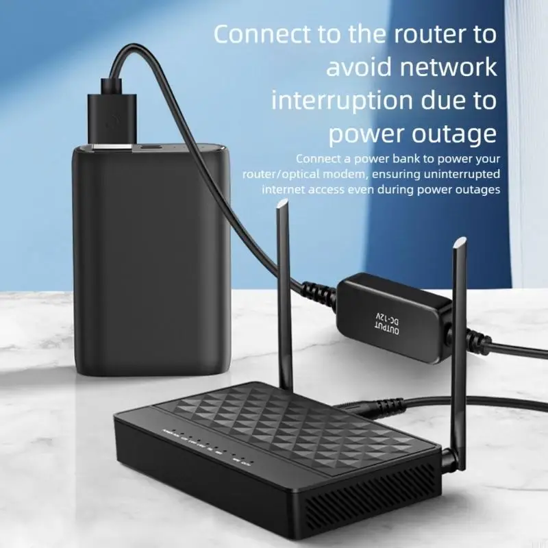 E1PF Durability 5V To 12V Voltages Cable For Routers Powered By Powerbanks
