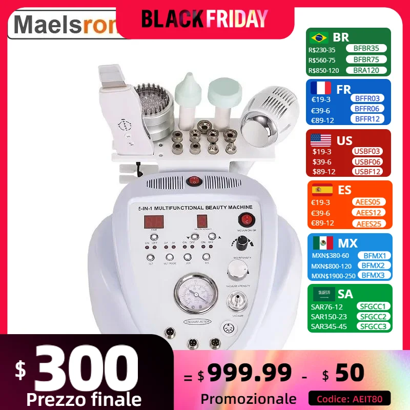 Dermabrasion Diamond New Version Updated 5 in 1  Microdermabrasion Machine Skin Scrubber Care Beauty Machine Skin Rejuvenation