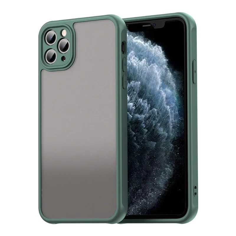 غطاء صلب مضاد للصدمات لهاتف آيفون 11 برو ماكس، حافظة صلبة بلوري من مادة البولي يوريثان الحراري بحافة ناعمة لهاتف آيفون 11 برو ماكس