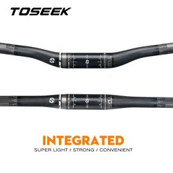 TOSEEK Carbon Handlebar MTB Handlebar Flat Or Rise Handlebar 31.8*580/600/620/640/660/680/700/720/740/760mm Matte Bike Parts