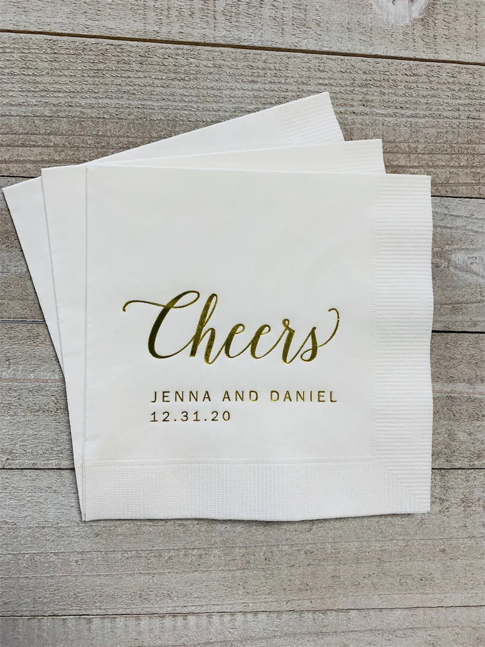 

50PCS Personalized Napkins Wedding Napkins Custom Monogram Cheers Rehearsal Dinner Beverage Cocktail Luncheon Dinner Guest Towel