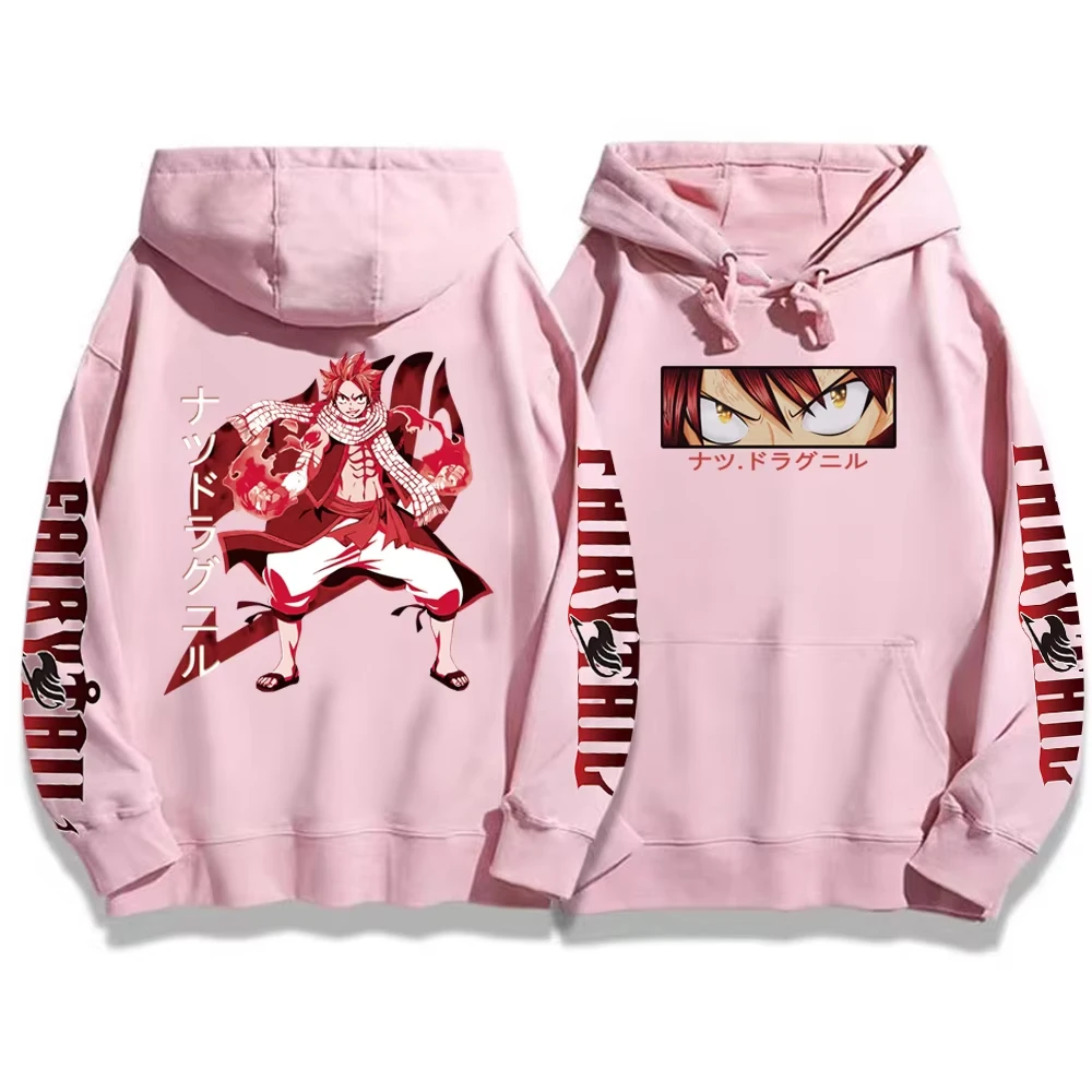 ناتسو مطبوعة مقنعين أنيمي الجنية الذيل الشارع الشهير الرجال النساء المتضخم هوديي Harajuku البلوز للجنسين الكلاسيكية بسيطة البلوز