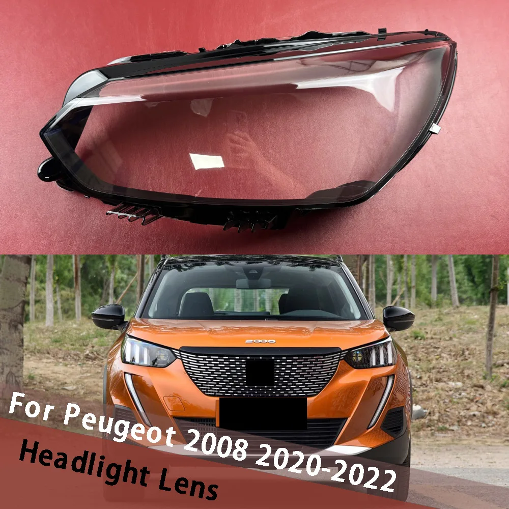 For Peugeot 2008 2020 2021 2022 Vehicle Accessories Shade Headlight Headlamp Cover Lens Car Headlight Lens Cover Light Shell