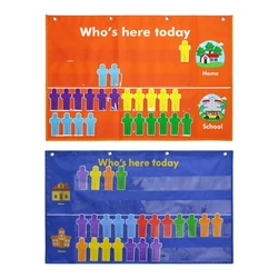 Attendance Pocket Chart Classroom Management Pocket Chart, Who is Here Today Pocket Chart 81×48cm Pocket Chart