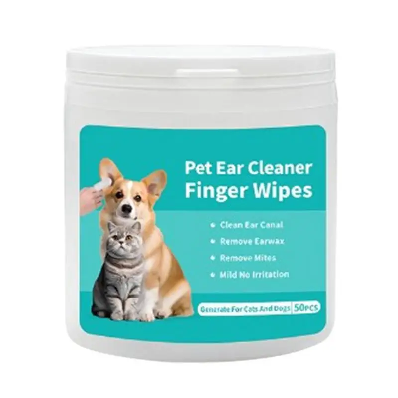 50pcs Dog Ear Cleaning Wipes Portable Cleaning Finger Wipes Ears Odor Remover, Pet Accessories For Dogs And Cats Pet Health Care