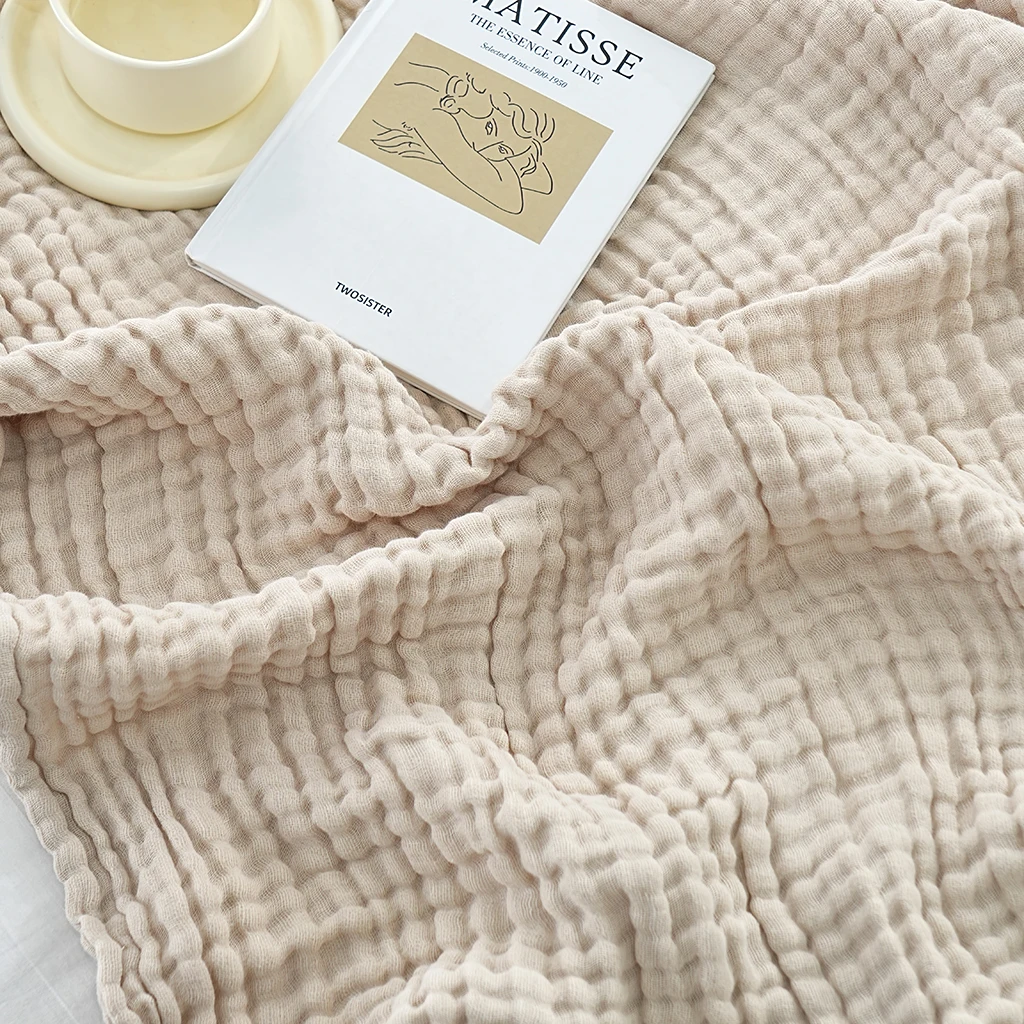 200×150cm ムスリンブランケット ベッド用 夏用 大人用 スローブランケット ソファ用 コットン ソフト クイーン キングサイズ 大型 寝具 キルト ブランケット