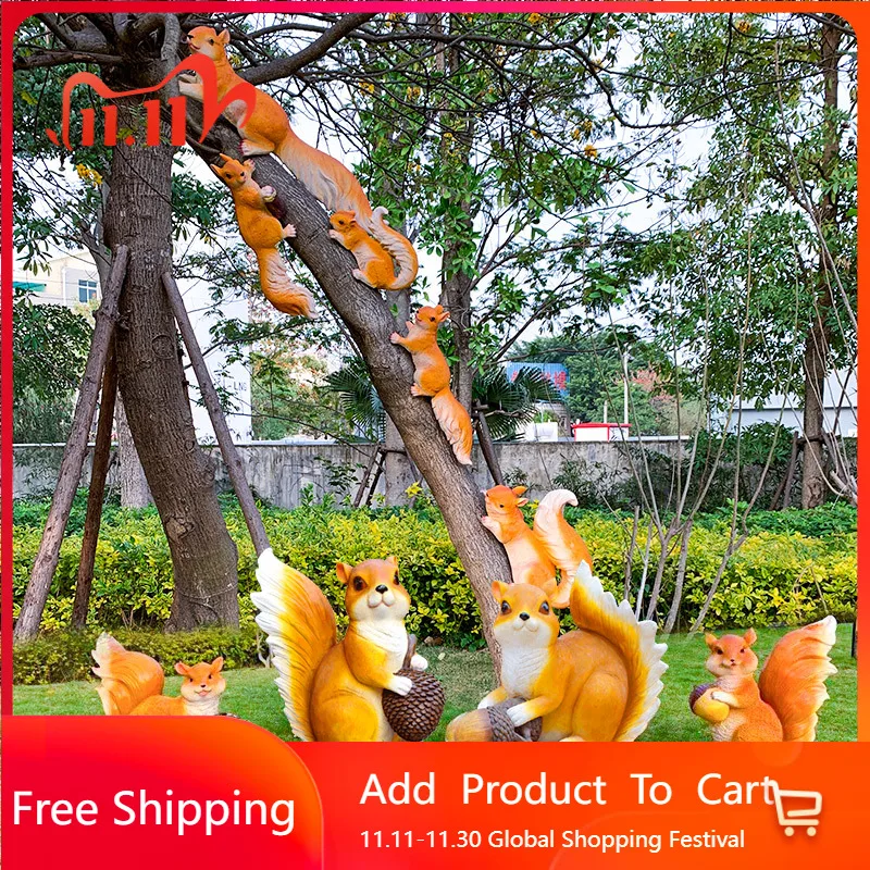 

Modern Squirrel Garden Statues Waterproof Trendy Artificial Yard Street Unique Sculptures Molds Tuindecoratie Garden Decorations