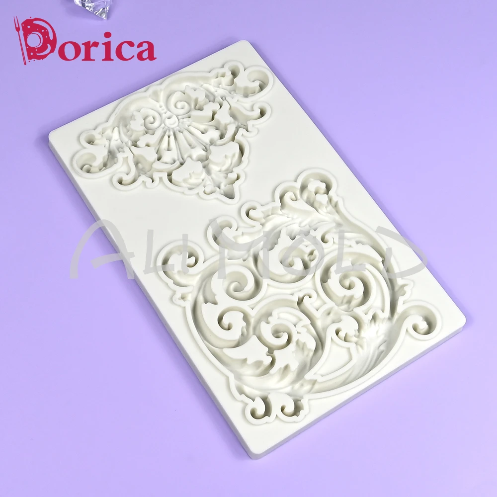 باروكو تصميم منقوش قالب سيليكون فندان ، قالب كعكة الشوكولاتة ، نموذج طين راتنج ذاتي الصنع ، أداة تزيين المنزل ، أدوات خبز #4