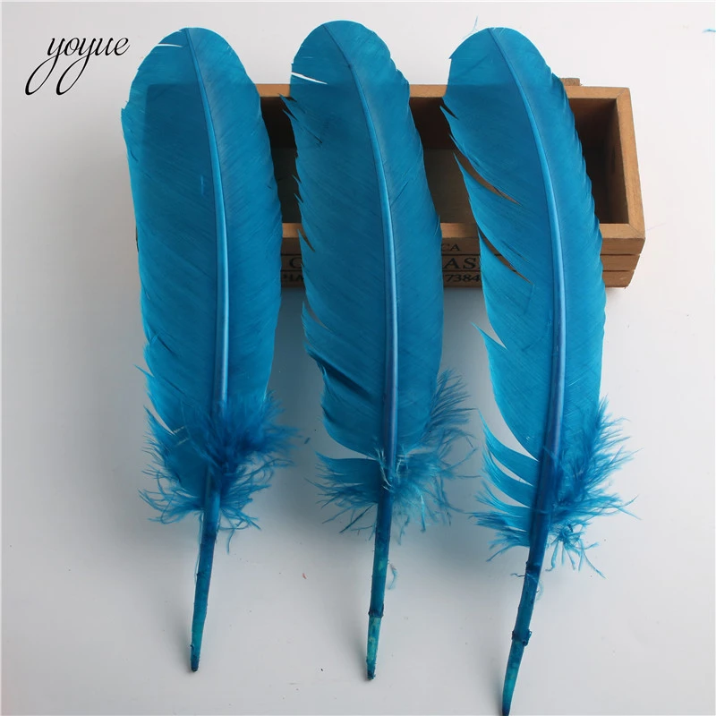 YOYUE 100pcs/lot Natural Turkey Feathers For Crafts 10-12inch/25-30cm Goose Feather DIY Clothing Show Party Decoration Plumas