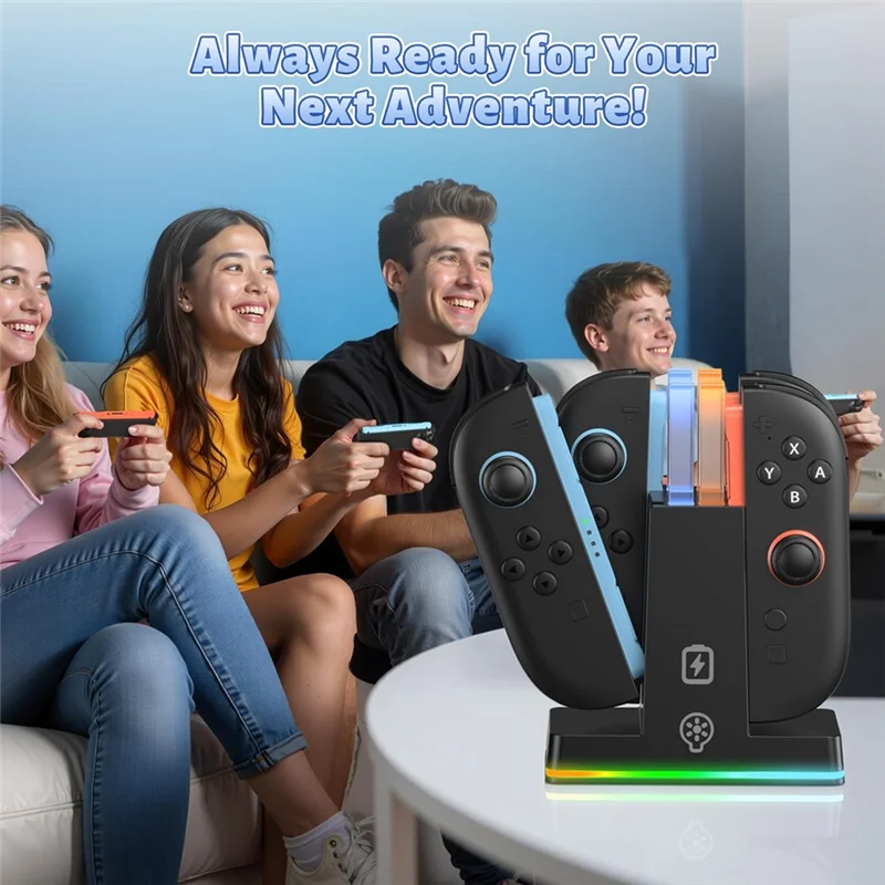 【ABUP】Magnetic Fast Charger Charging Dock For Nintendo Switch 2, 9 RGB Light Charging Station For Joycon 2 Game Accessories - view 3