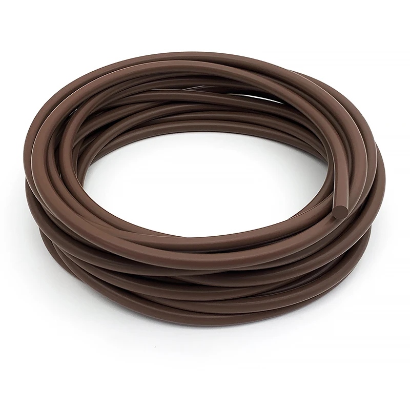 2/3/5M Round FKM Fluorine Rubber Strip Brown Chemical Resist High Temp Oil Fluororubber Cord Seal Gasket Solid Not Foaming