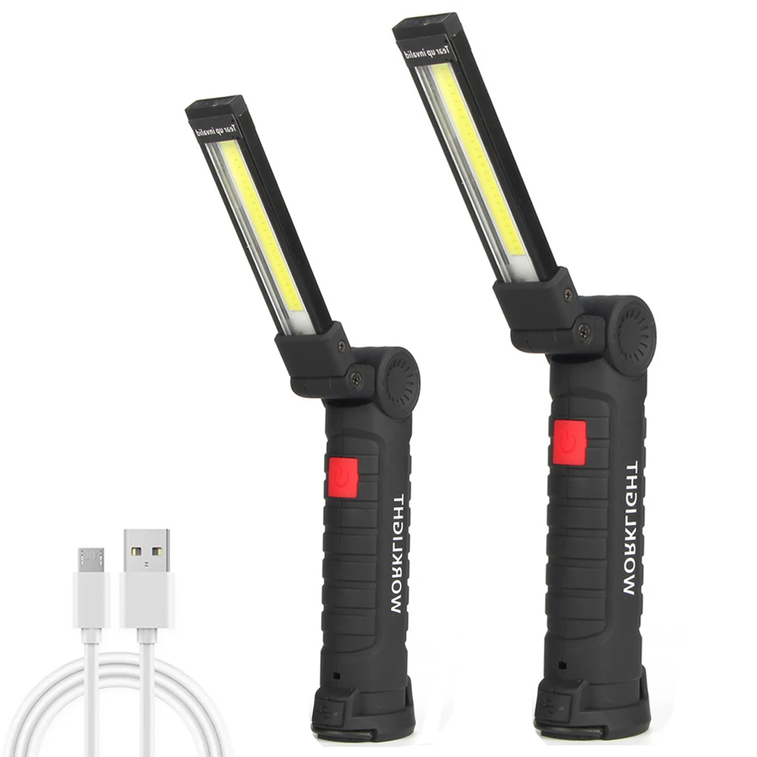 

Rechargeable Work Light with Magnetic Base 5 Modes Lighting LED Worklights Rotate Flashlight for Car Repair Machine Emergency