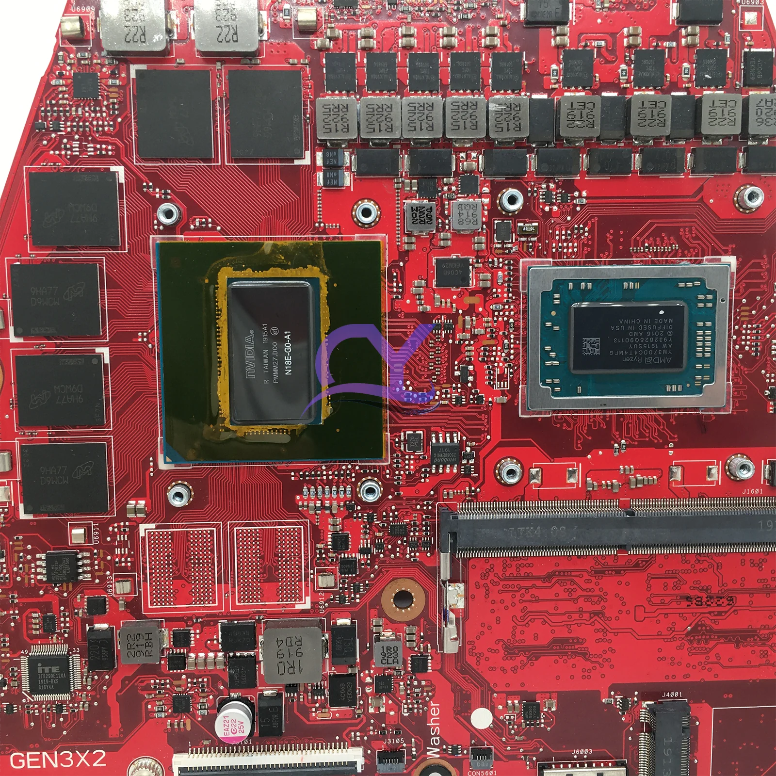 Imagem -06 - Kefu-placa-mãe Portátil para Asus Gu502d Gu502 Ga502 Ga502du Mainboard Ram M8g R53550h Gtx1660ti 6g 100 Testado ok