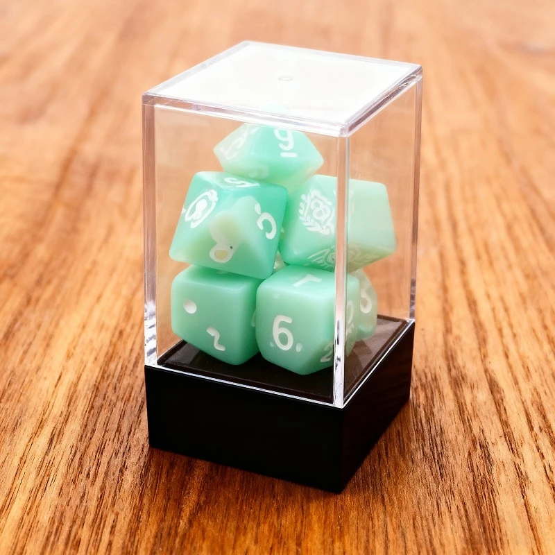 

Набор кубиков из смолы на тему маленькой белой утки для DND, настольные ролевые игры, многогранные игральные кости для ролевых игр, 7 шт./компл., развлекательный инструмент