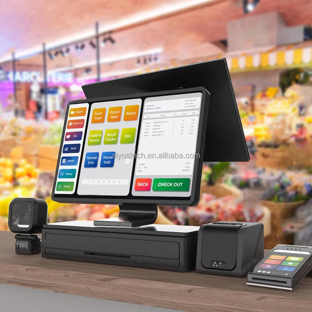 تصميم جديد 15.6 بوصة Android POS Terminal Integrated POS System Merchant Services Terminal Touch Screen Monitor Android Tablet