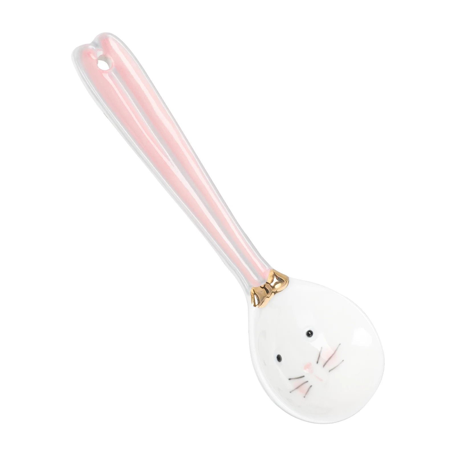 

Ceramic Spoon Rabbit Shape Lovely Embossed Tableware Coffee Dessert Soup Stirring Teaspoon Lovely Ceramic Spoon