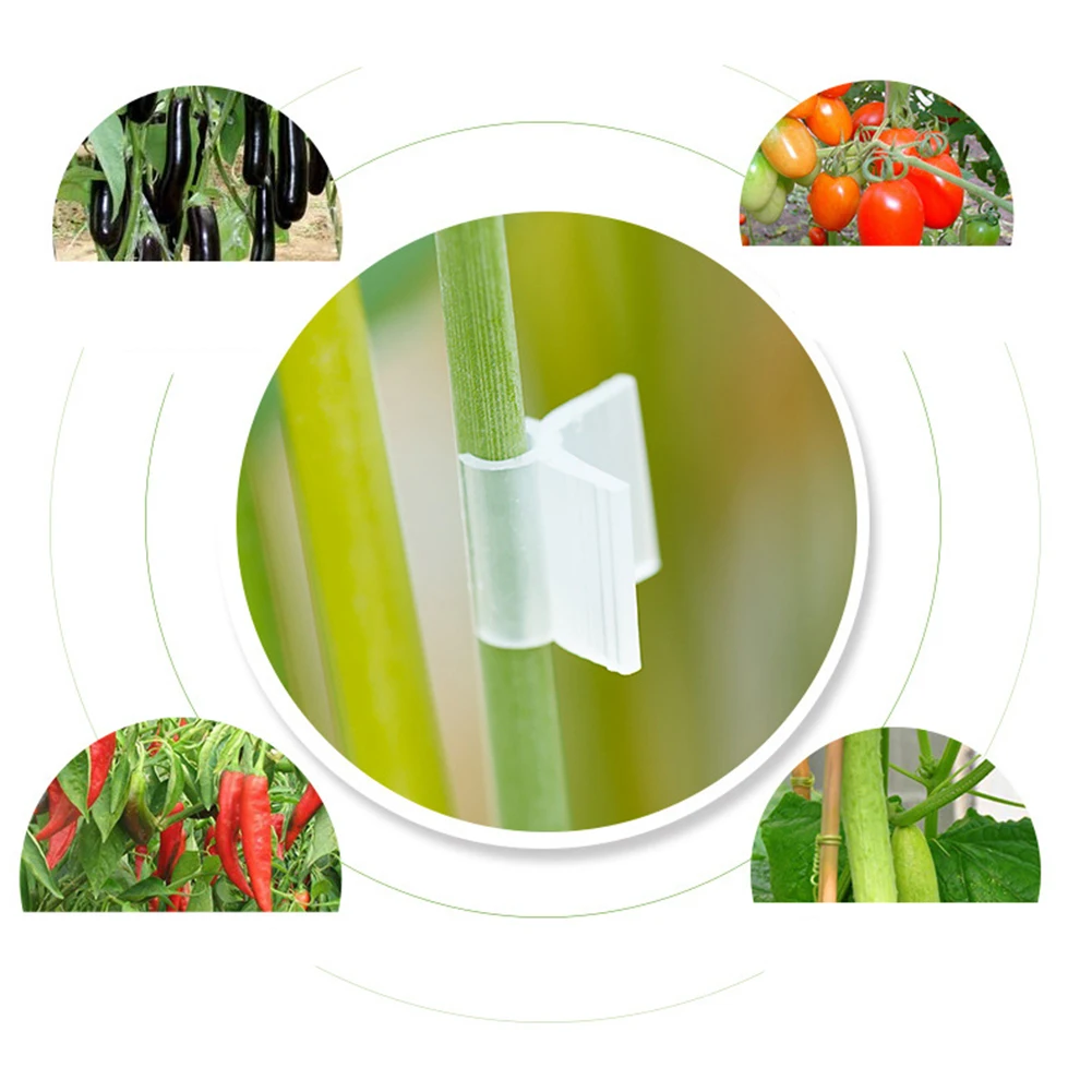 100pcs Clear Grafting Clips for Plants with 7 Adjustable Sizes 2 2.5 3 3.5 4 4.5 5mm Supporting Growth and Stability