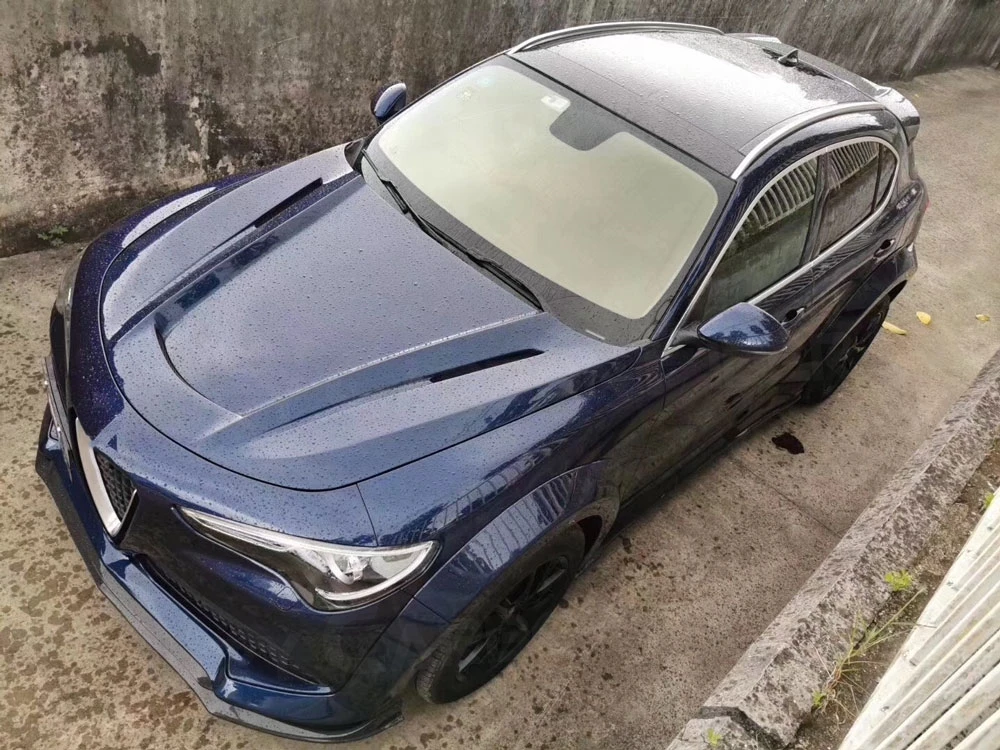 

Сухой материал из углеродного волокна, передний капот двигателя, накладка на вентиляционное отверстие, крышка капота для Alfa Romeo Stelvio 2017 2018 2019, Стайлинг автомобиля FRP