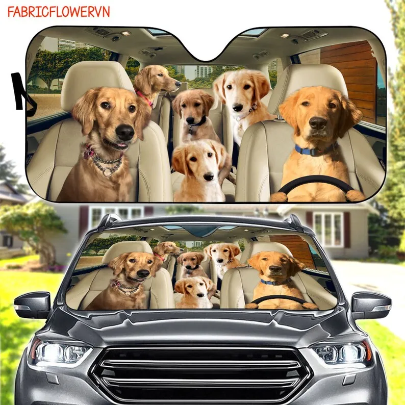 

Flat Coat Goldendoodle Car Sunshade, Dog Car Decoration, Dog Windshield, Dog Lovers Gift, Dog Car Sunshade, Gift For Mom, Gift F