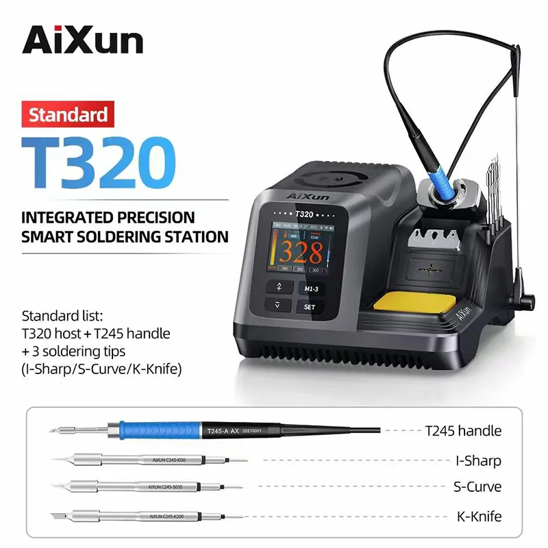 JC AIXUN T320 Intelligent Welding Station with T245 T210 Solder Handle Mobile Phone  PCB BGA Repair Soldering Platform