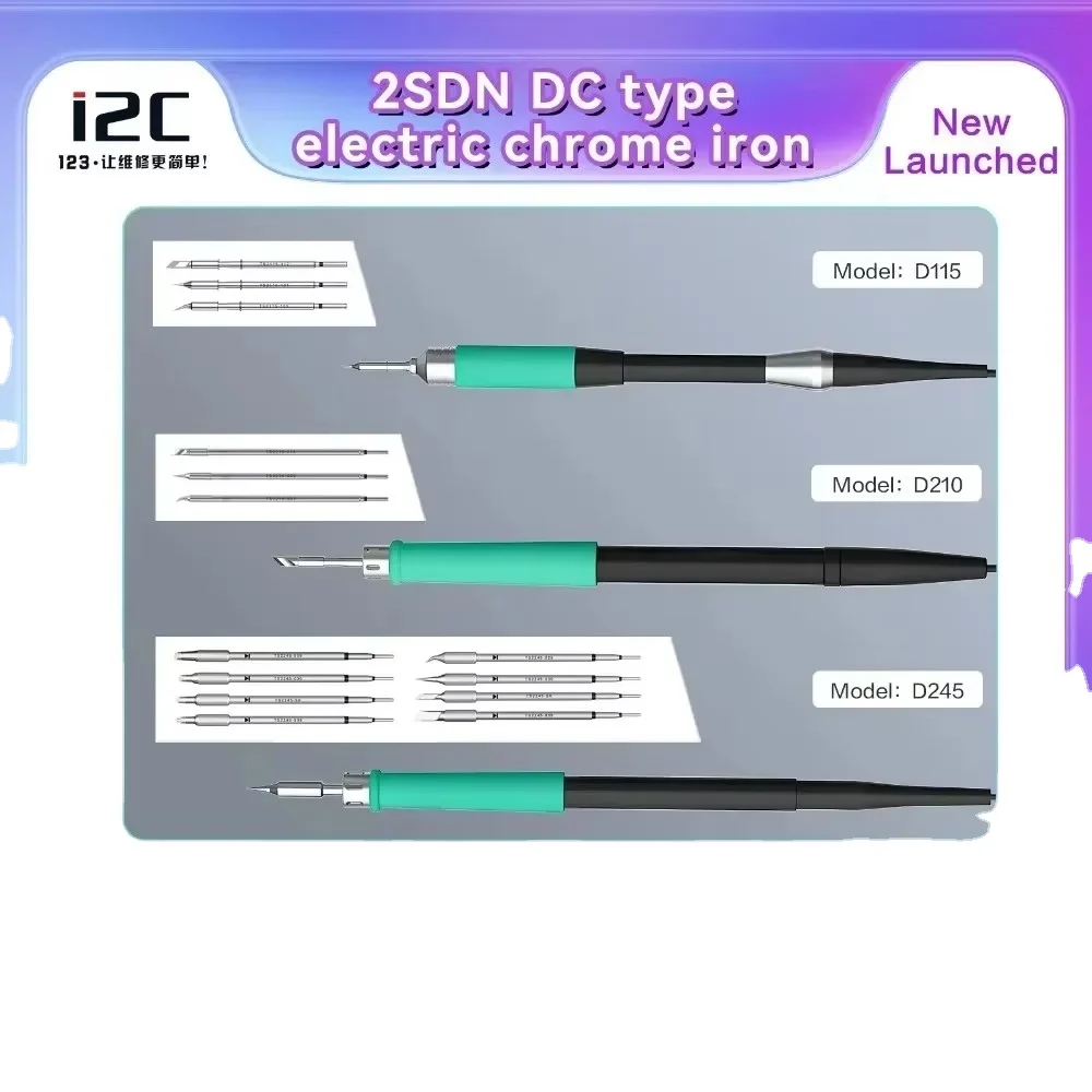 I2C Soldering Tip D115 D210 D245 Soldering Iron Tips for I2C 2SDN Soldering Station Handle for Phone PCB SMD BGA Welding Repair