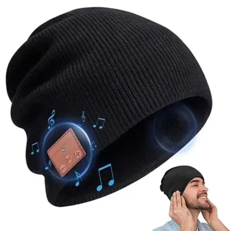 

Fashion Warm Winter Bluetooth Headphone Music Cap Removable Washable Beanie Hat With Wireless Earphone for Outdoor Home Gifts