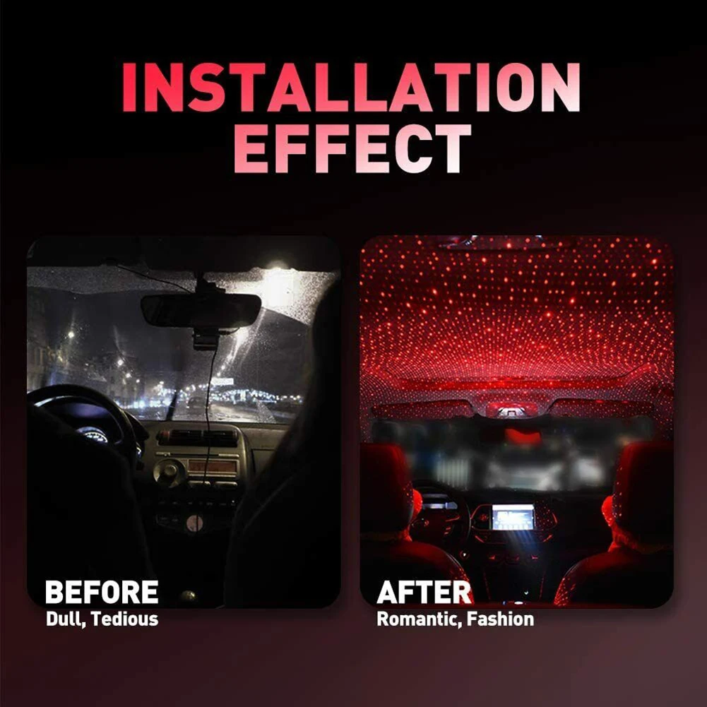 Car LED Starry Sky Night Light Romantic Atmosphere Galaxy Lights 5V USB Powered Projector Lamp for Car Roof Room Ceiling Decor image 3
