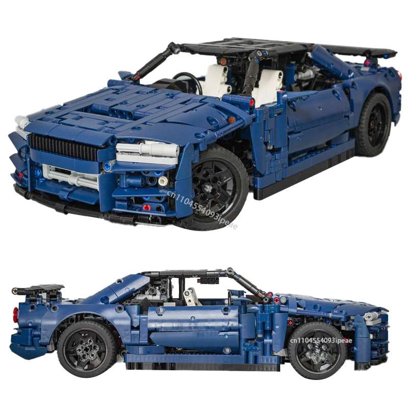 MOC Champion Car Skyline R34 Technical Super Sports Racing 1:12 Scale Building Blocks DIY Hypercar Vehicle Bricks Kids Toy Gift