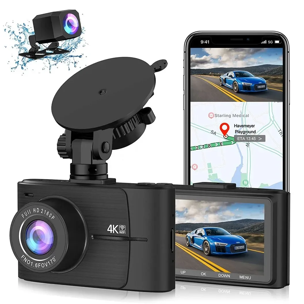 Dashcam 4K GPS WIFI 24h Parking Dash Cam Dual Camera for Car Front and Rear Dvrs Night Vision Dvr Kamera Samochodowa Rejestrator