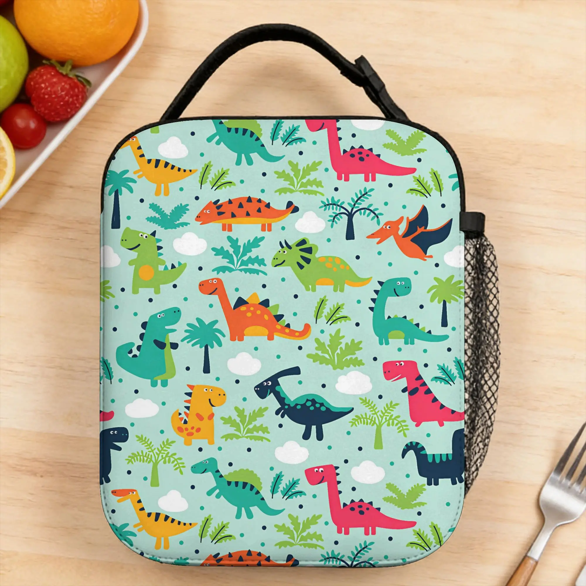 Cartoon Anime Dinosaur Lunch Bag  Funny Lunch Box For Women  Outdoor Picnic Cooler Bag Waterproof Thermal Lunch Bags