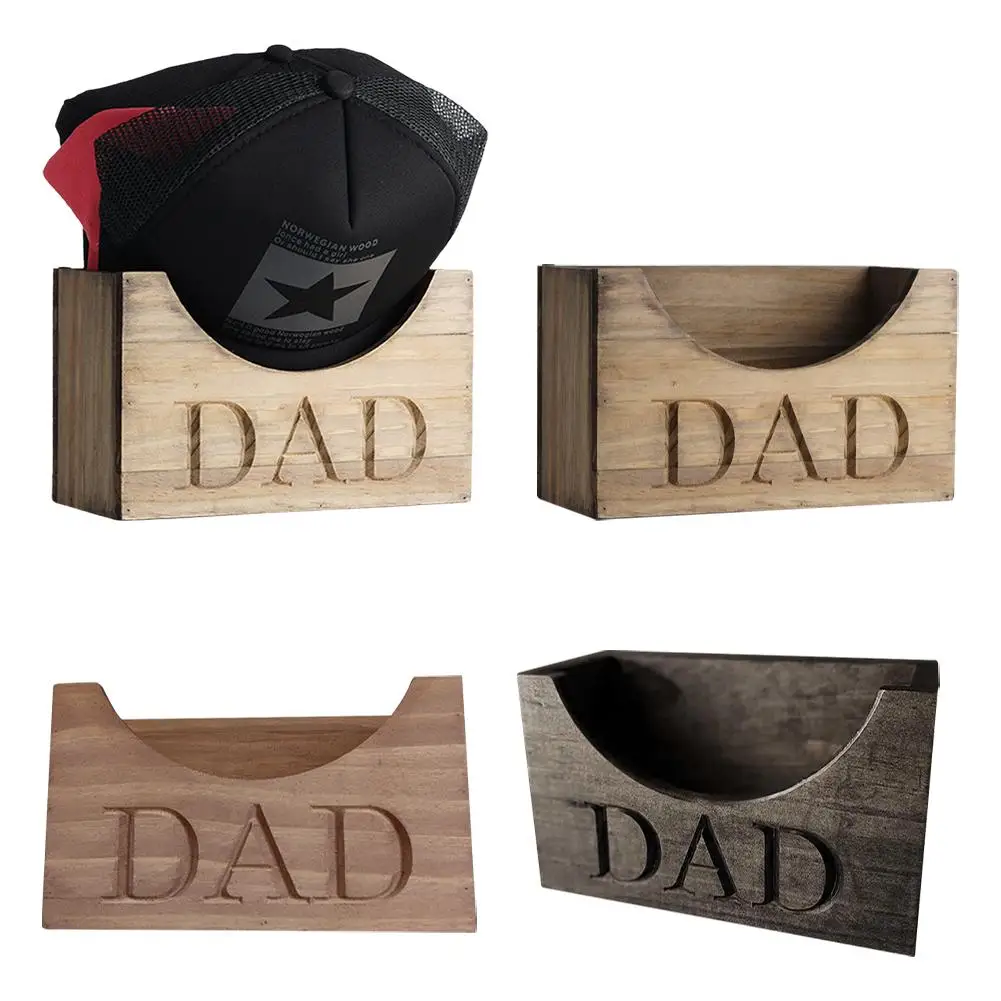 Wooden Dad Hat Stand Hat Organizer Baseball Hat Holder Display Caps Hat Stand For Bedroom Dad Grandpa Father's Day Gift Y8l5