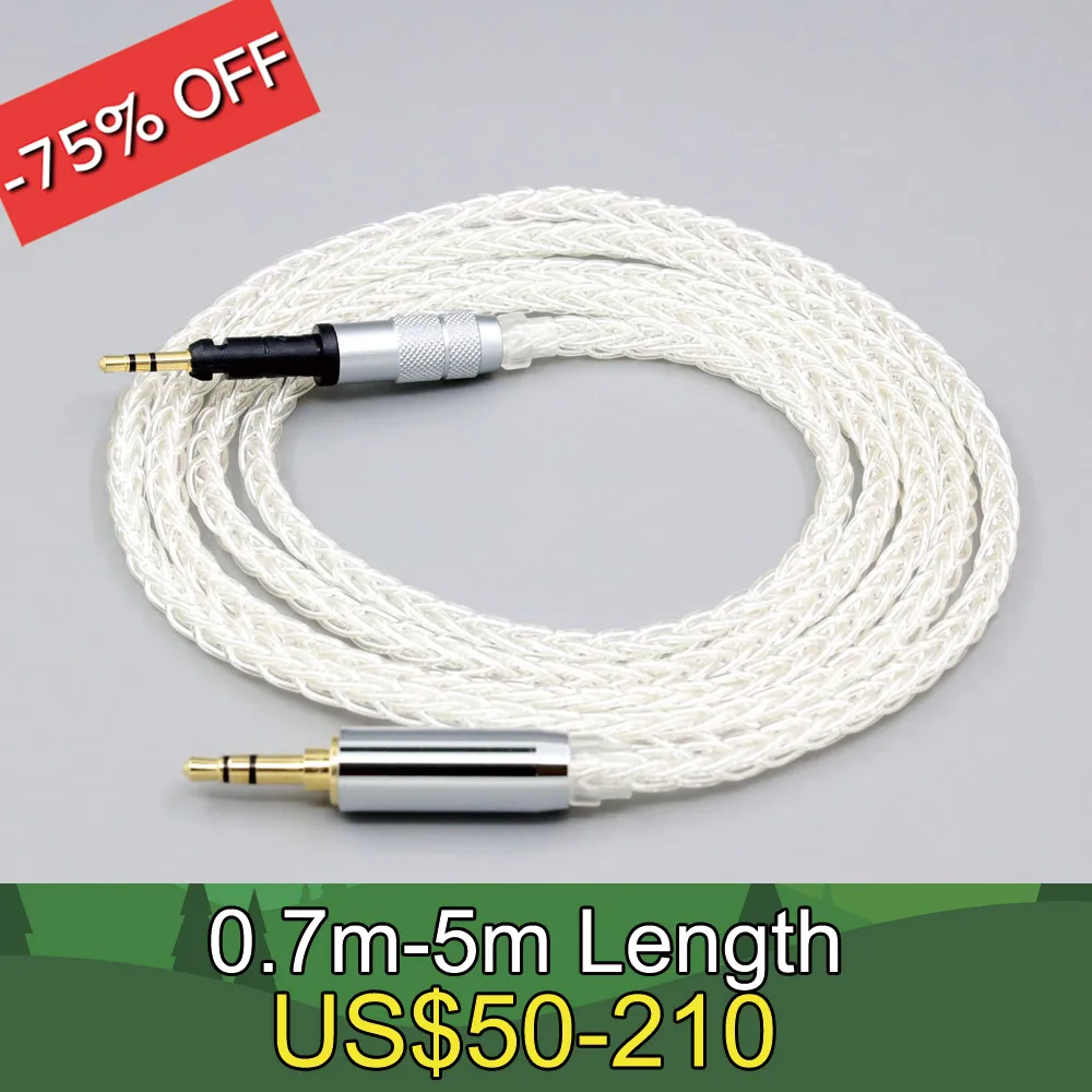 8 Core 99% 7n Pure Silver Palladium Earphone Cable For Sennheiser HD6 HD7 HD8 MIX DJ HD595 4 core LN008409