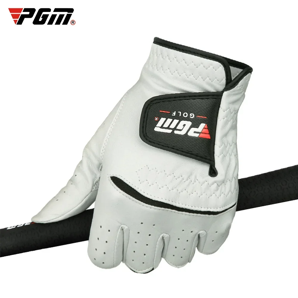 PGM Men Golf Gloves Kid White Cape Genuine Leather Sport Hand Glove Wear Breathable Skid-proof Single Left Right Handed ST025