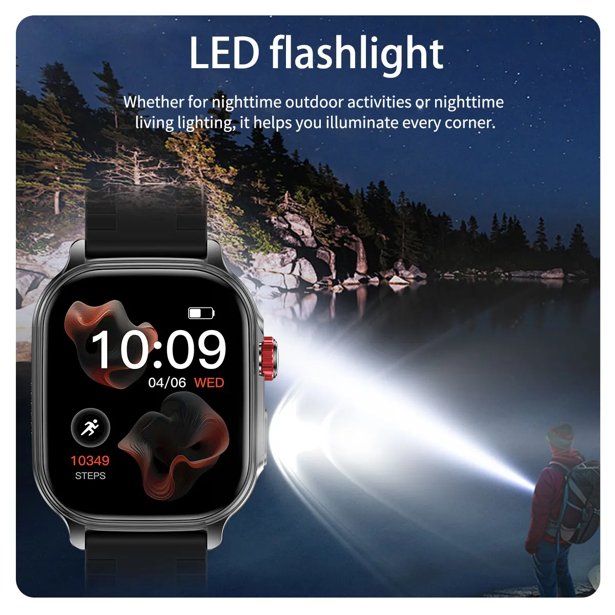 2026 Neue 1400mAh Batterie 100+ Sport-Smartwatches Geschenk 2,01" AMOLED Bluetooth-Anruf LED-Taschenlampe Herzfrequenz-Schlaf-Armband für Damen – Detail 5