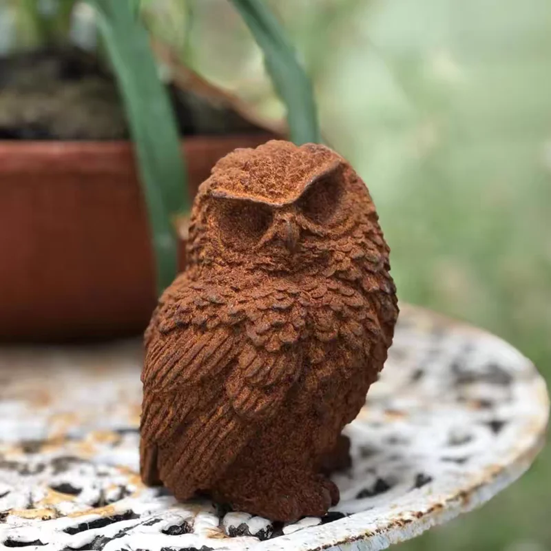 

Cast Iron Owl Ornament Vintage Small Owl Cast Iron Tabletop Craft Decoration