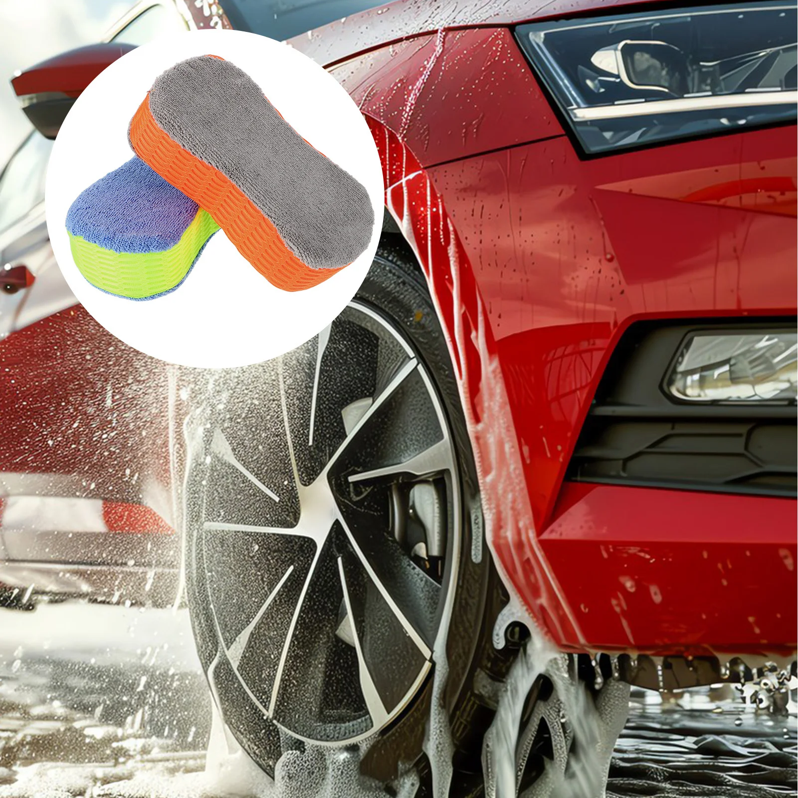 

2 шт., губка для мытья автомобиля, высокая плотность, 8-образная двусторонняя чистящая подушечка, водопоглощающий автомобильный скруббер, блок для мытья автомобилей