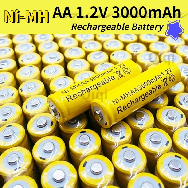 100% Original 1.2V 3000mAh NI MH AA Pre-Charged Rechargeable Batteries NI-MH Rechargeable AA Battery for Toys Camera Microphone