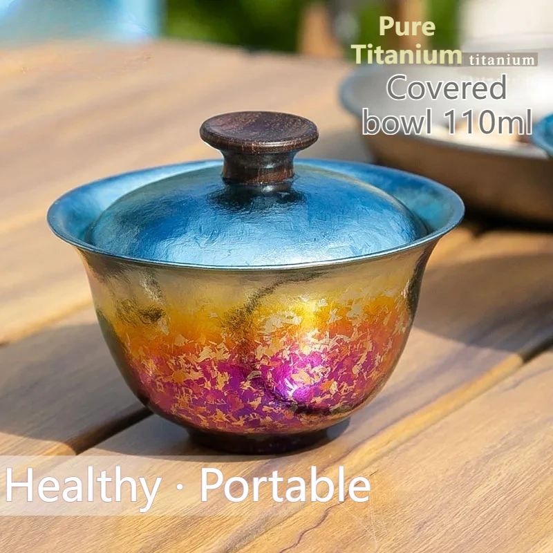 

Pure Titanium Double-Walled Teapot: Portable Anti-Scalding Design with Cover Bowl, Ideal for Home, Outdoor & Camping